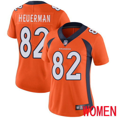 Women Denver Broncos #82 Jeff Heuerman Orange Team Color Vapor Untouchable Limited Player Football NFL Jersey